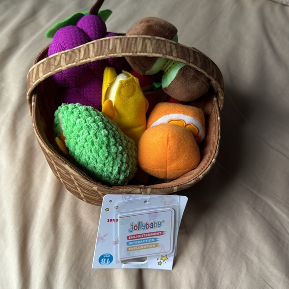Jollybaby Other - Jollybaby Plush Stuffed Cloth Fruit Food Toy Set Montessori Sensory Toy